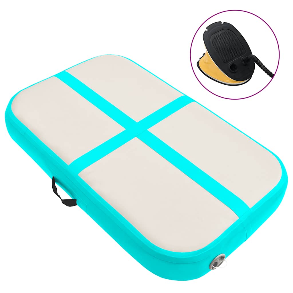 VidaXL aufblasbare Gymnastikmatte mit Pumpe 60x100x10 cm PVC Grün