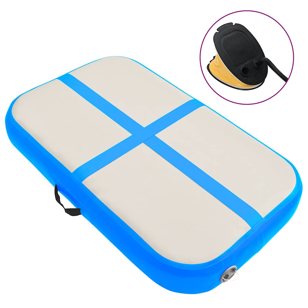 VidaXL aufblasbare Gymnastikmatte mit Pumpe 60x100x15 cm PVC Blau