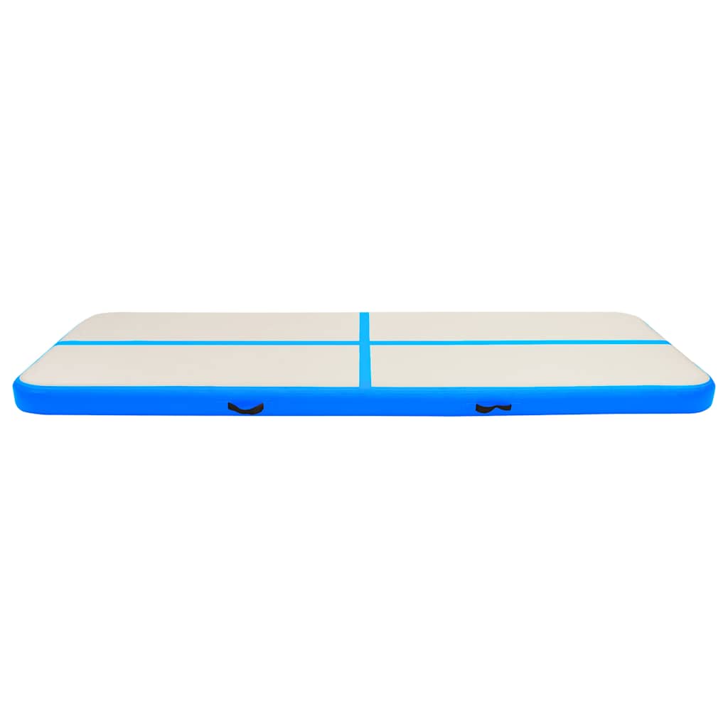 Vidaxl gymnastiekmat met pomp opblaasbaar 300x100x15 cm pvc blauw