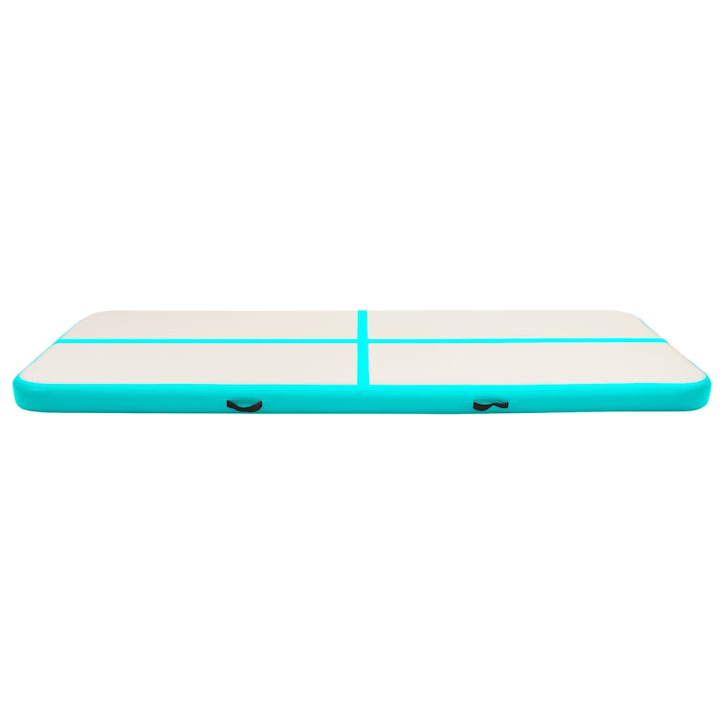 Vidaxl gymnastiekmat met pomp opblaasbaar 300x100x15 cm pvc groen