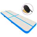 Vidaxl gymnastiekmat met pomp opblaasbaar 400x100x15 cm pvc blauw