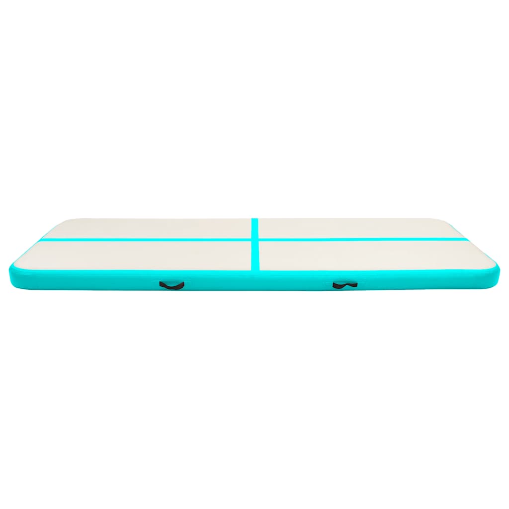 Vidaxl gymnastiekmat met pomp opblaasbaar 400x100x15 cm pvc groen
