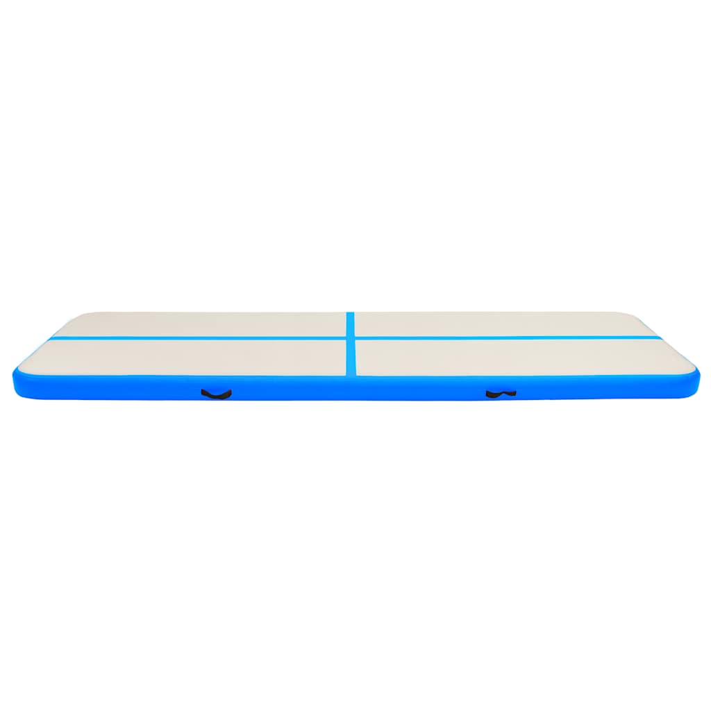 Vidaxl gymnastiekmat met pomp opblaasbaar 600x100x20 cm pvc blauw