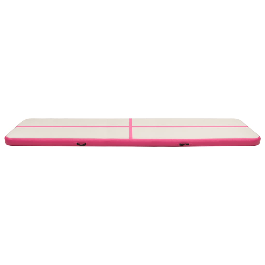 Vidaxl gymnastiekmat met pomp opblaasbaar 700x100x20 cm pvc roze