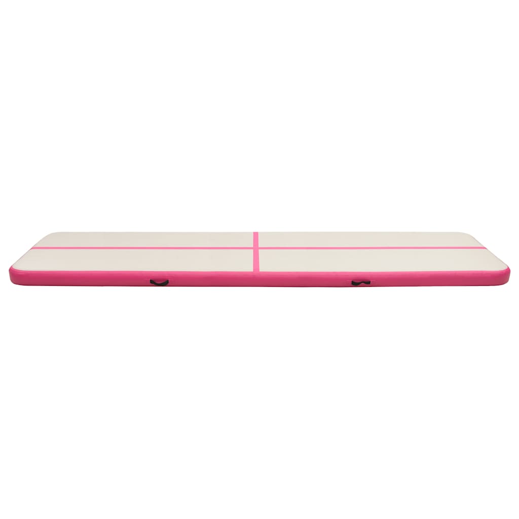 VidaXL Gymnastikmatte mit aufblasbarer Pumpe, 800x100x20 cm, PVC, Rosa