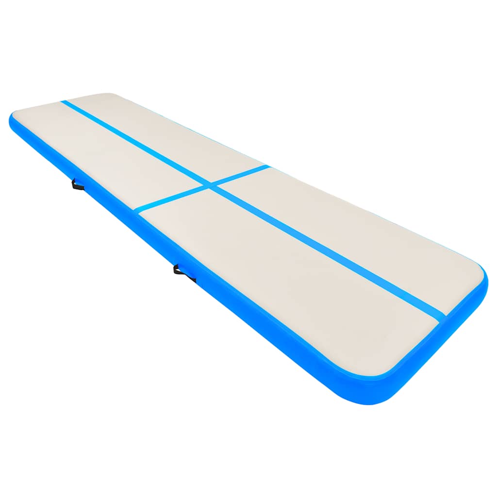 VidaXL Gymnastikmatte mit pumpenblasbarer Oberfläche, 800 x 100 x 20 cm, PVC, Blau