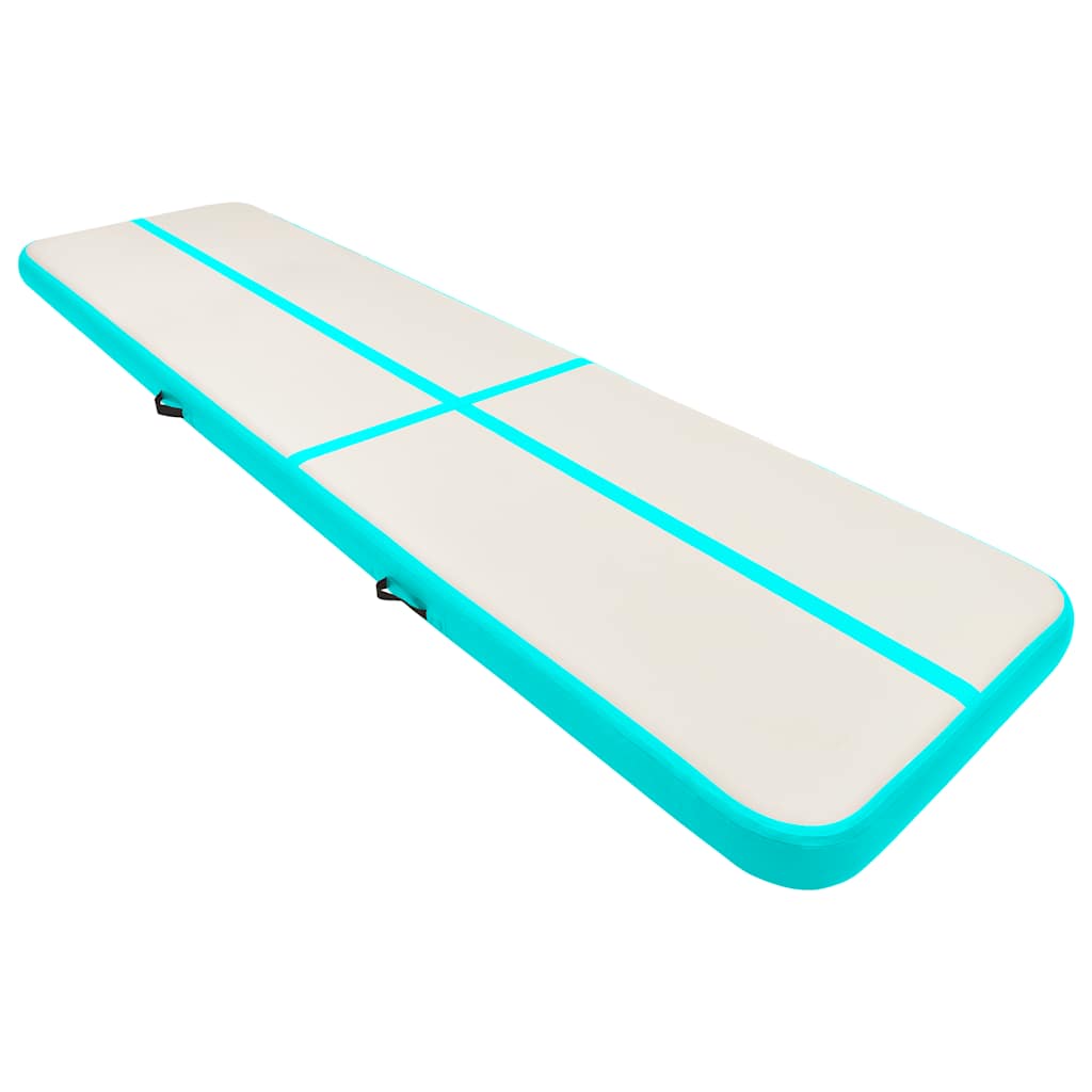 VidaXL Gymnastikmatte mit aufblasbarer Pumpe, 800 x 100 x 20 cm, PVC, Grün