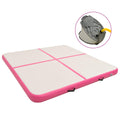 Vidaxl gymnastiekmat met pomp opblaasbaar 200x200x15 cm pvc roze