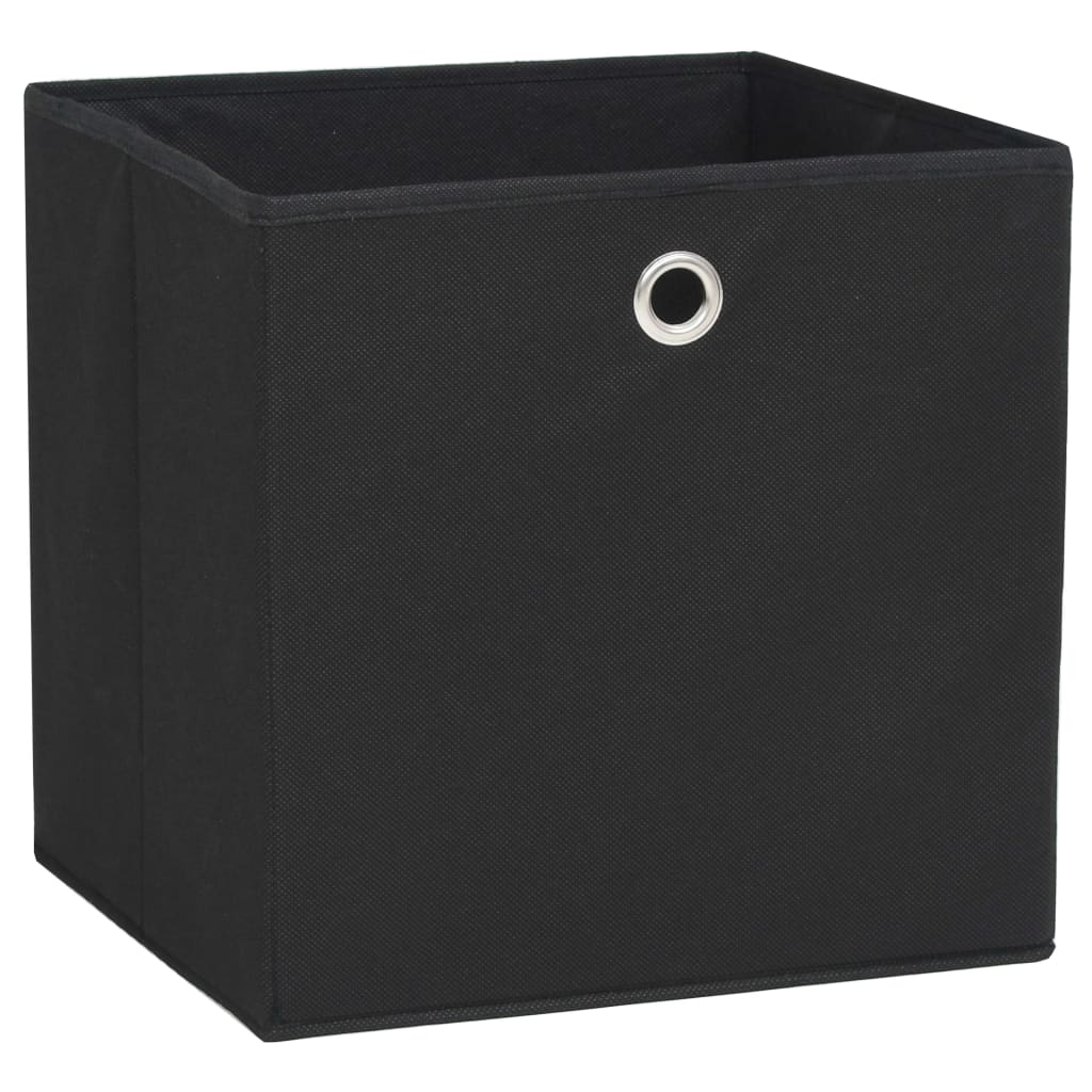 VidaXL Aufbewahrungsboxen, 10 Stück, 28 x 28 x 28 cm, Vliesstoff, Schwarz