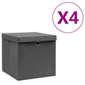 Vidaxl opbergboxen met deksel 4 st 28x28x28 cm zwart