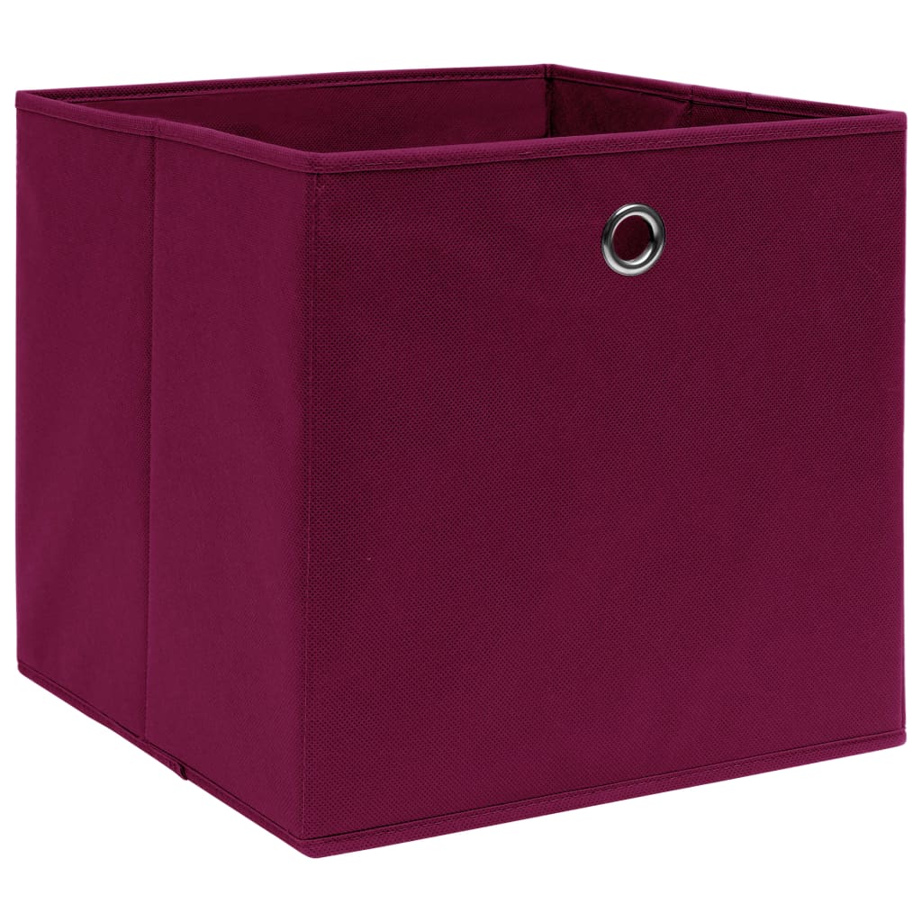 VIDAXL -Speicherboxen 10 Stück 28x28x28 cm Nicht -verwobener Stoff dunkelrot