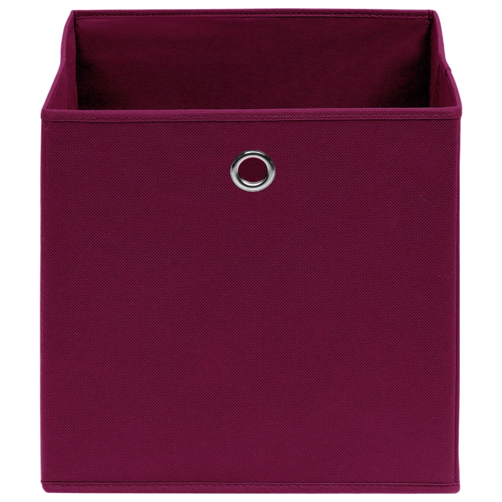 VIDAXL -Speicherboxen 10 Stück 28x28x28 cm Nicht -verwobener Stoff dunkelrot