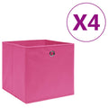 VidaXL Aufbewahrungsboxen, 4 Stück, 28 x 28 x 28 cm, Vliesstoff, Rosa