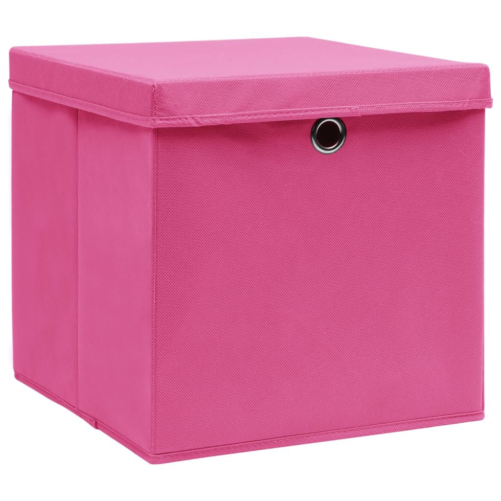 VIDAXL -Speicherboxen mit Deckel 4 Stück 28x28x28 cm Rosa