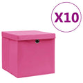 VidaXL -Speicherboxen mit Deckel 10 ST 28x28x28 cm Rosa