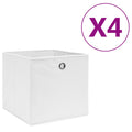 VidaXL Aufbewahrungsboxen, 4 Stück, 28 x 28 x 28 cm, Vliesstoff, Weiß