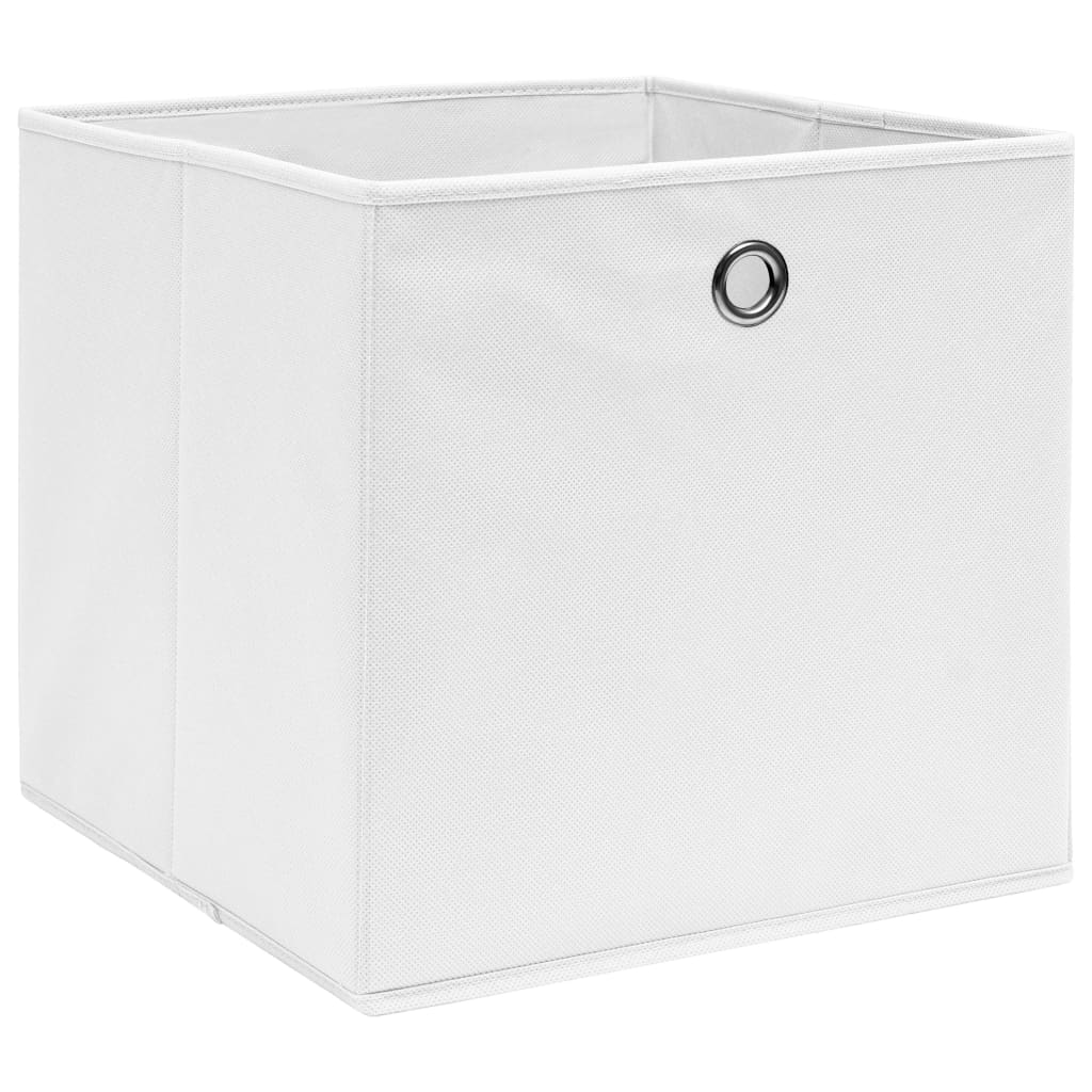 VidaXL Aufbewahrungsboxen, 4 Stück, 28 x 28 x 28 cm, Vliesstoff, Weiß