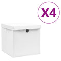 VidaXL Aufbewahrungsboxen mit Deckel, 4 Stück, 28 x 28 x 28 cm, Weiß