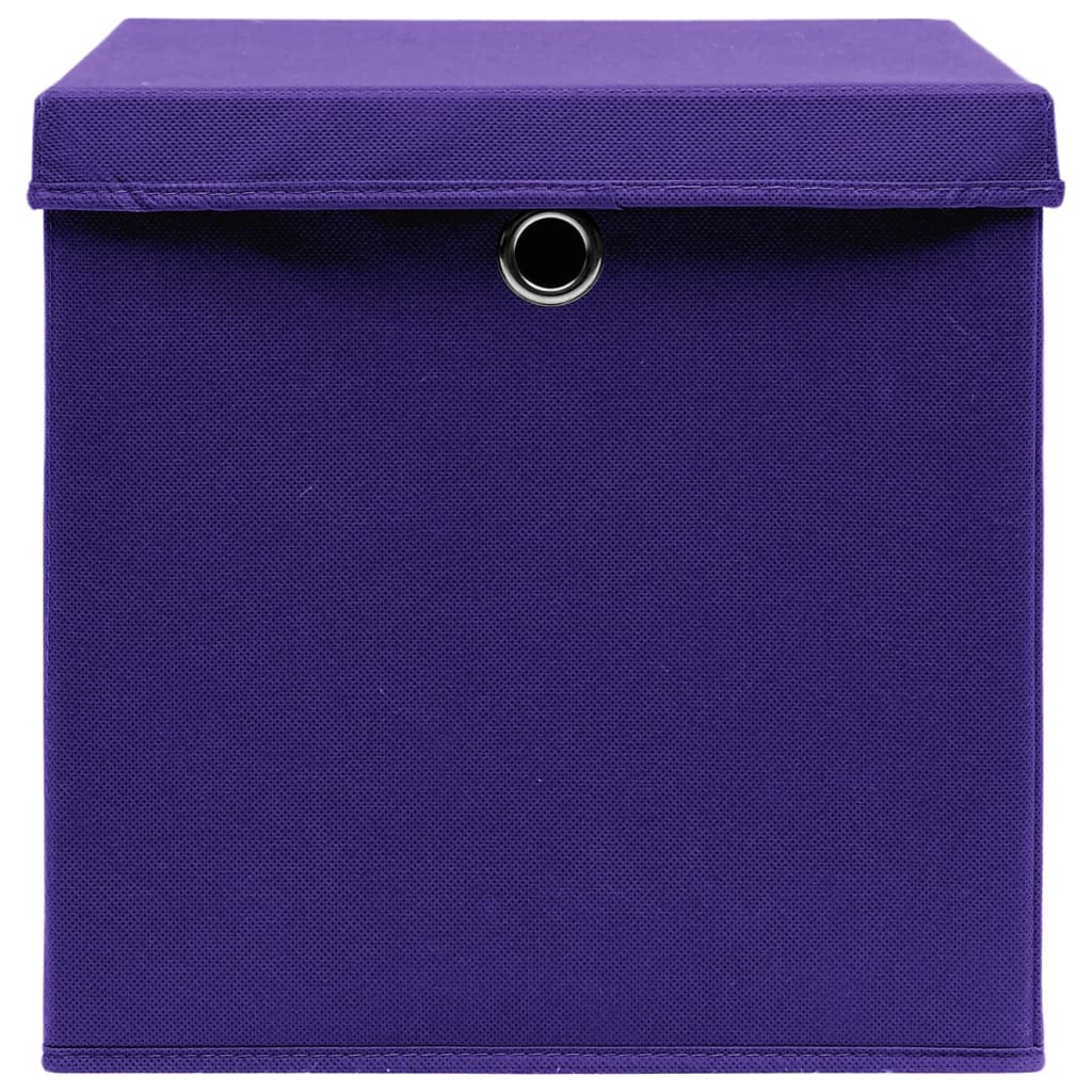 VidaXL Aufbewahrungsboxen mit Deckel, 4 Stück, 28 x 28 x 28 cm, Lila