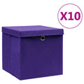 Vidaxxl -Speicherboxen mit Deckel 10 ST 28x28x28 cm lila