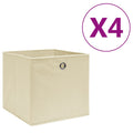 VidaXL Aufbewahrungsboxen, 4 Stück, 28 x 28 x 28 cm, Vliesstoff, cremefarben