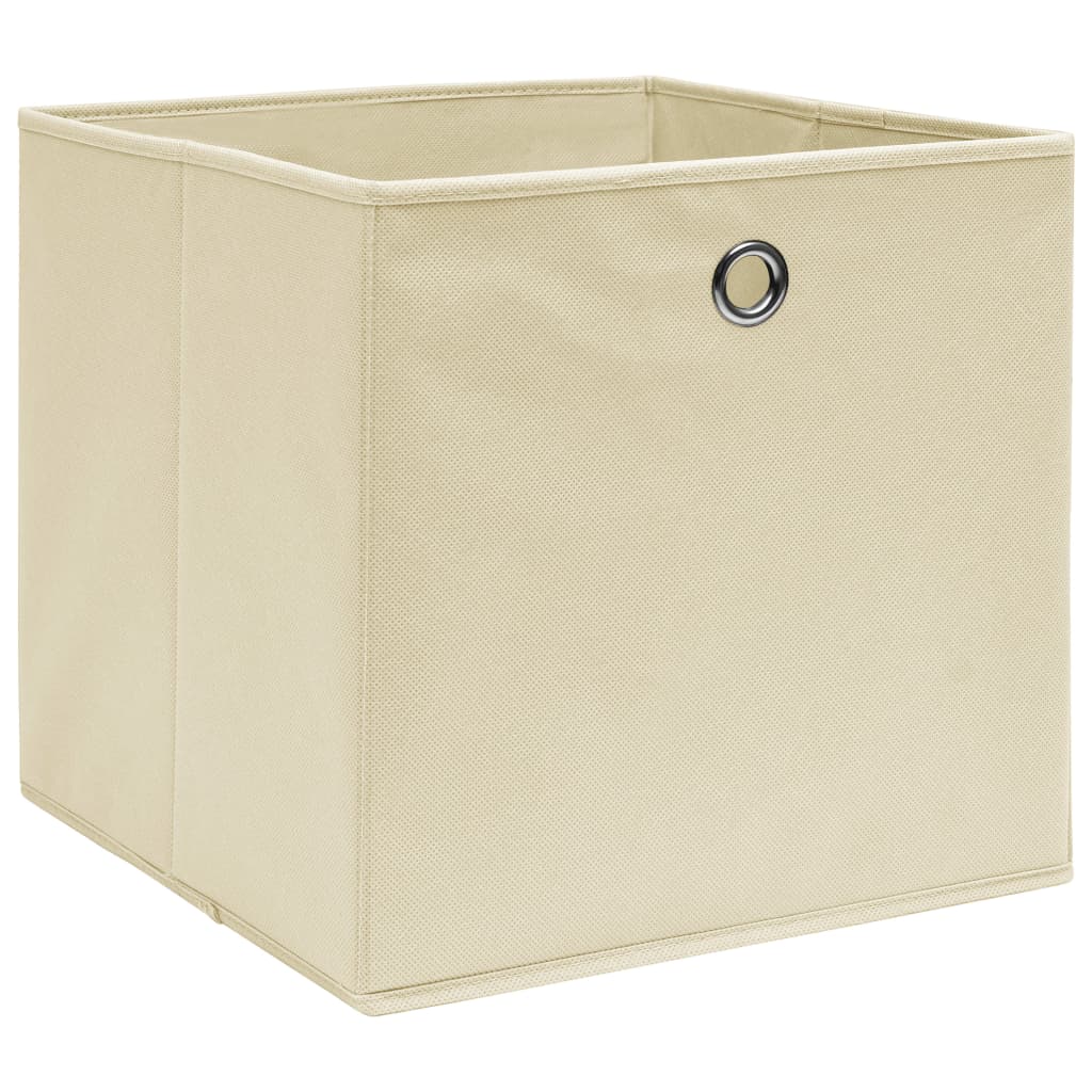 VidaXL Aufbewahrungsboxen, 4 Stück, 28 x 28 x 28 cm, Vliesstoff, cremefarben