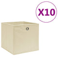 VidaXL Aufbewahrungsboxen, 10 Stück, 28 x 28 x 28 cm, Vliesstoff, cremefarben