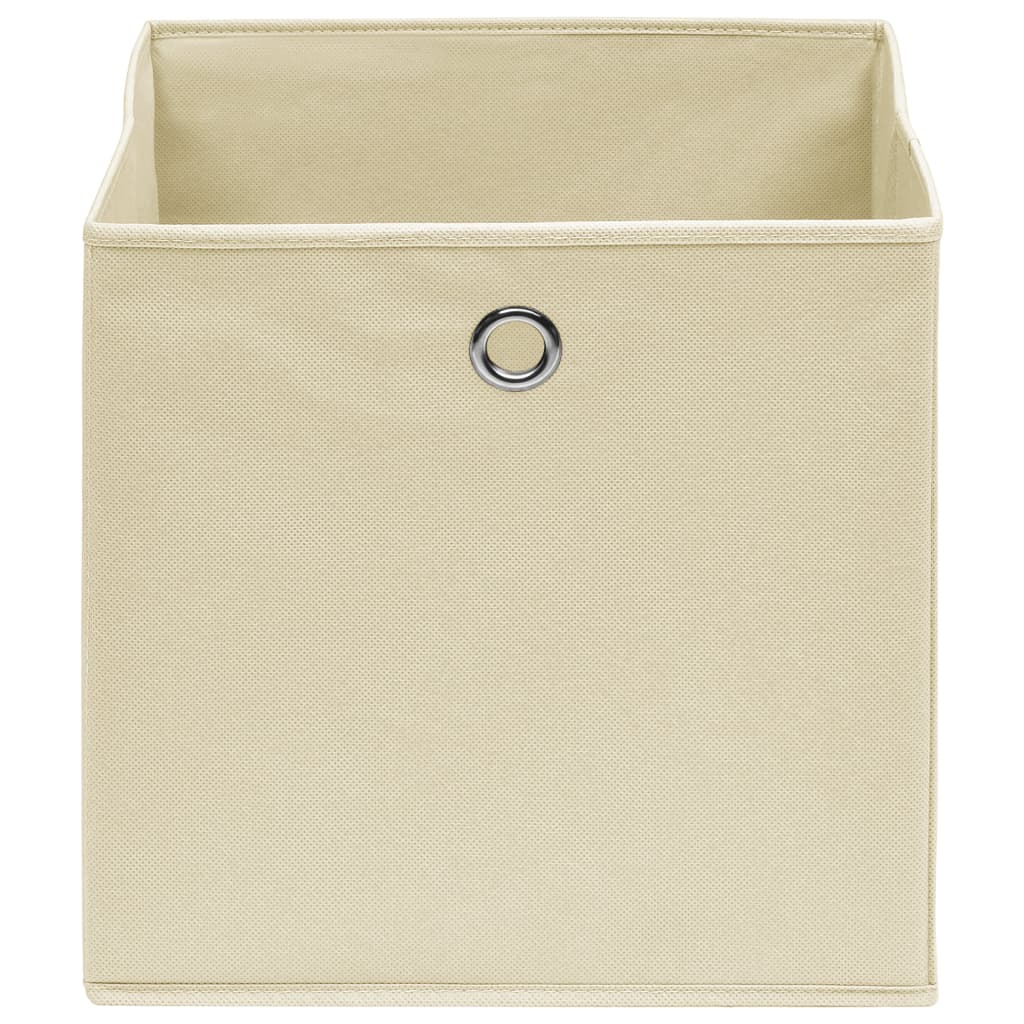 VidaXL Aufbewahrungsboxen, 10 Stück, 28 x 28 x 28 cm, Vliesstoff, cremefarben