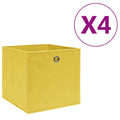 VidaXL Aufbewahrungsboxen, 4 Stück, 28 x 28 x 28 cm, Vliesstoff, Gelb