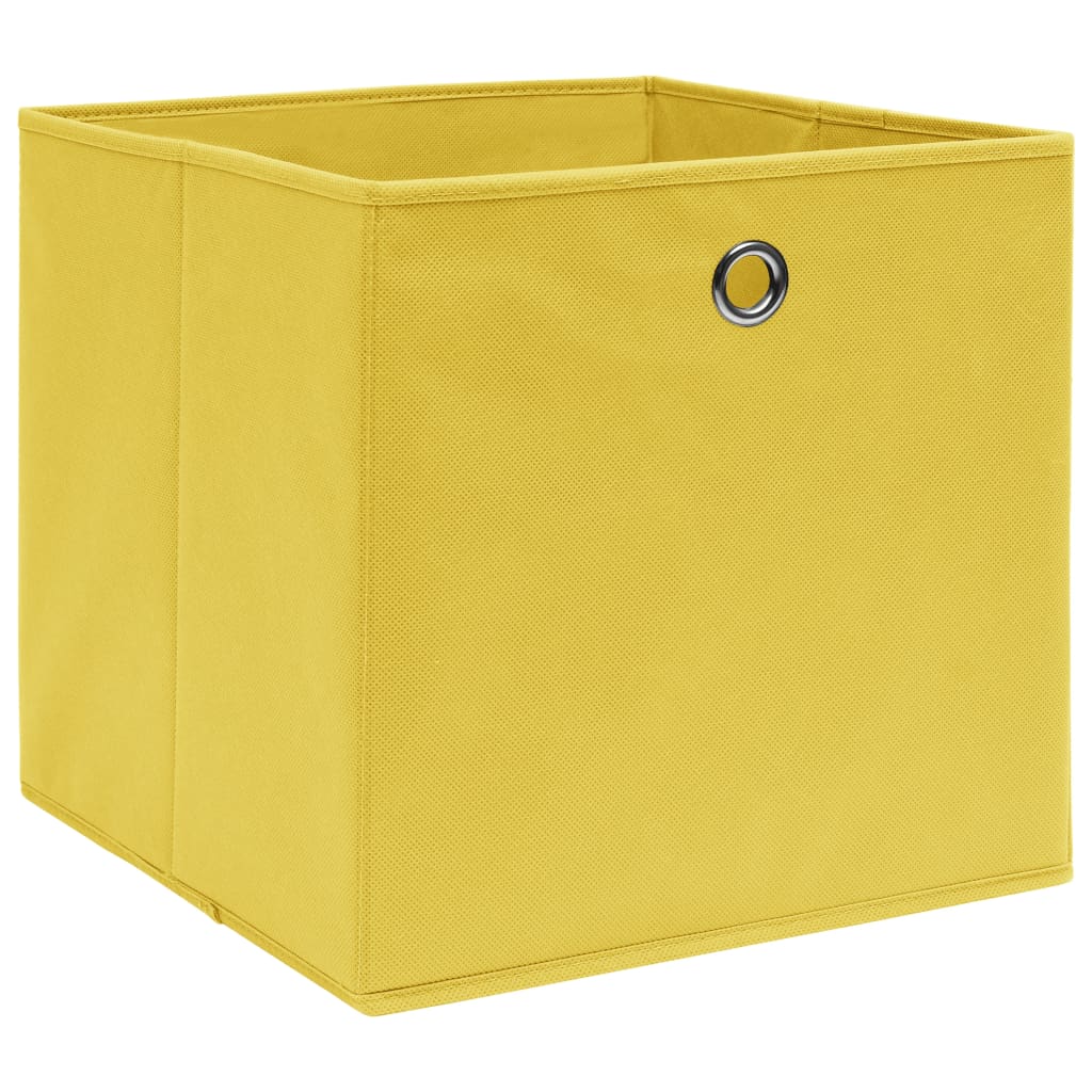 VidaXL Aufbewahrungsboxen, 4 Stück, 28 x 28 x 28 cm, Vliesstoff, Gelb