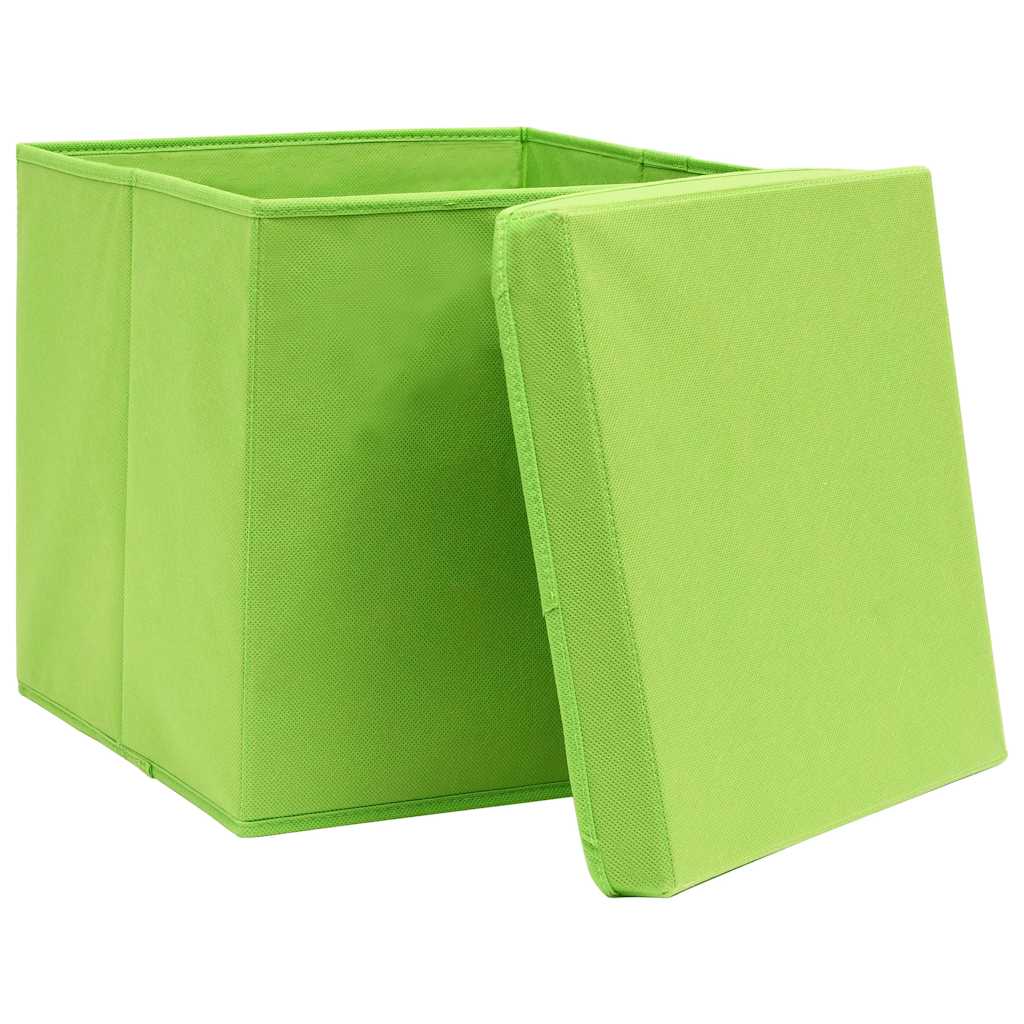 Vidaxl opbergboxen met deksel 10 st 28x28x28 cm groen