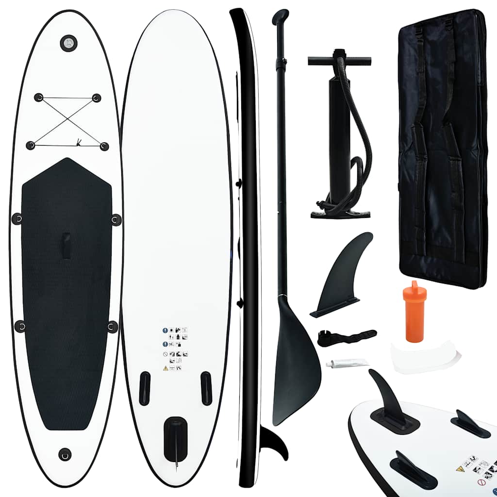 VidaXL Stand Up Paddleboard Set in Schwarz und Weiß