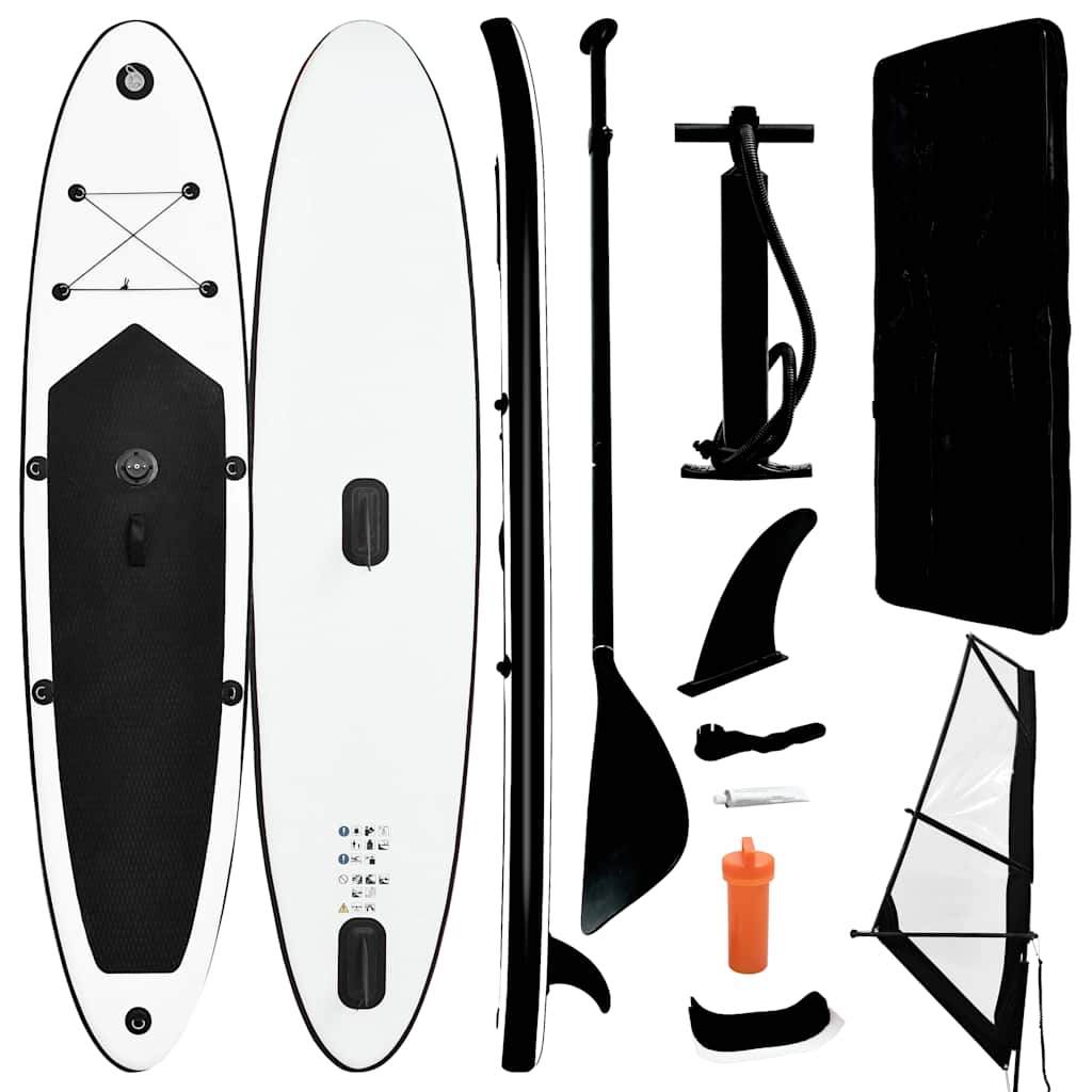 Vidaxl Stand-Up-Paddleboard mit Dichtungsset, schwarz-weiß