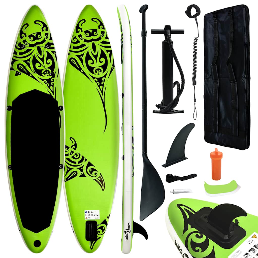 VidaXL Stand Up Paddleboard Set 305x76x15 cm Grün