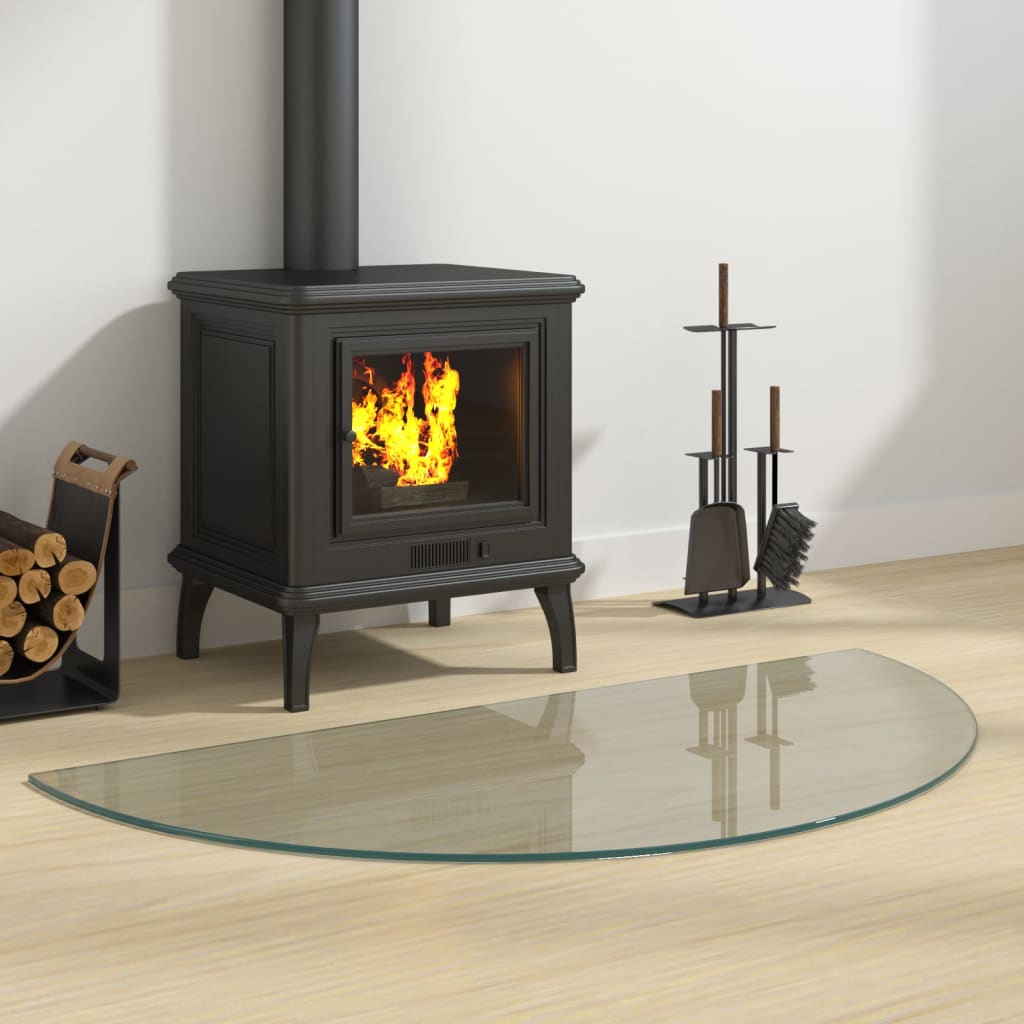 VIDAXL - Glasplatte für Kamin, halb 1000 x 500 mm