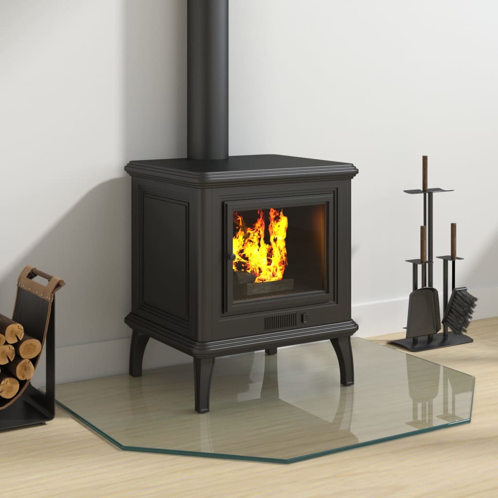 VIDAXL Glasplatte Kamin sechseckig 80x60 cm