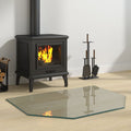 VIDAXL Glasplatte Kamin sechseckig 80x60 cm