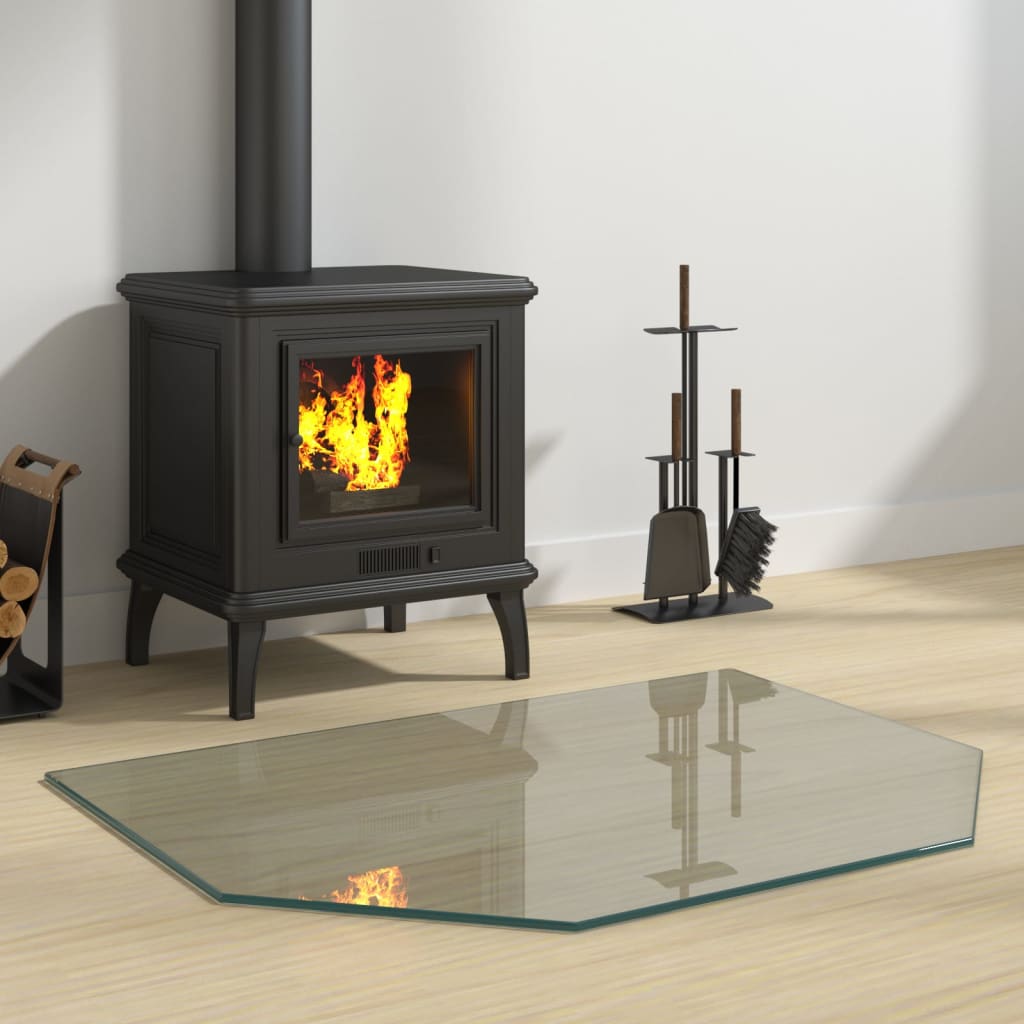 VIDAXL Glasplatte Kamin sechseckig 80x60 cm