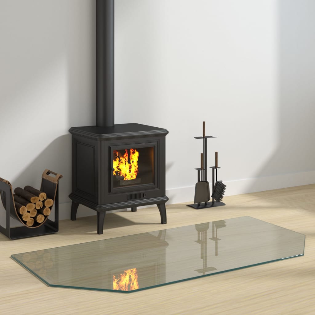 VIDAXL Glasablagen Kamin sechseckig 120x60 cm