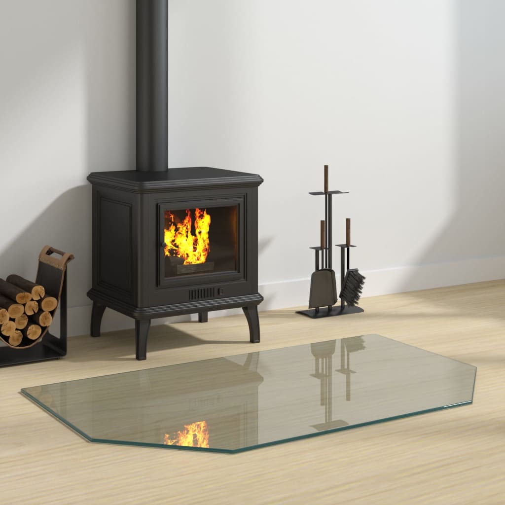 VIDAXL Glasablagen Kamin sechseckig 100x60 cm