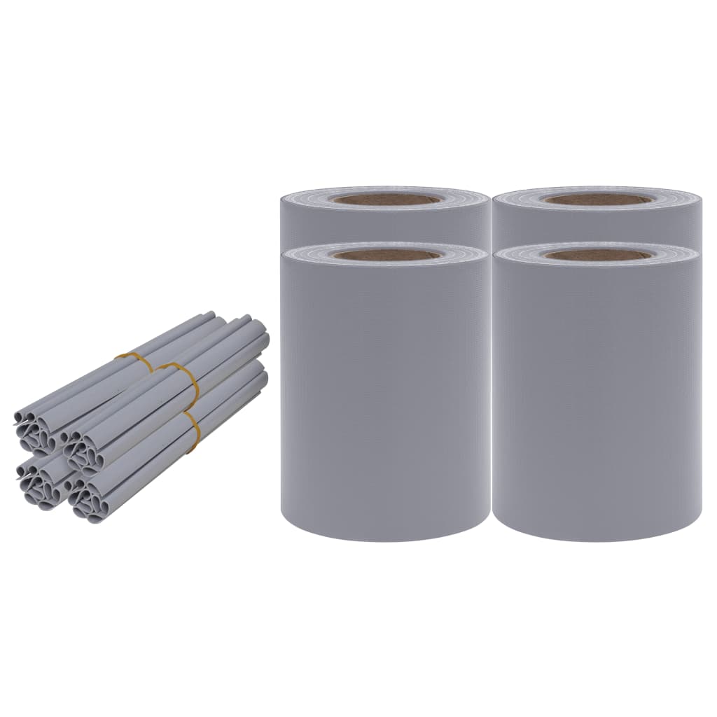 VidaXL Gartensichtschutz 4 ST 35x0,19 m PVC Matt Hellgrau