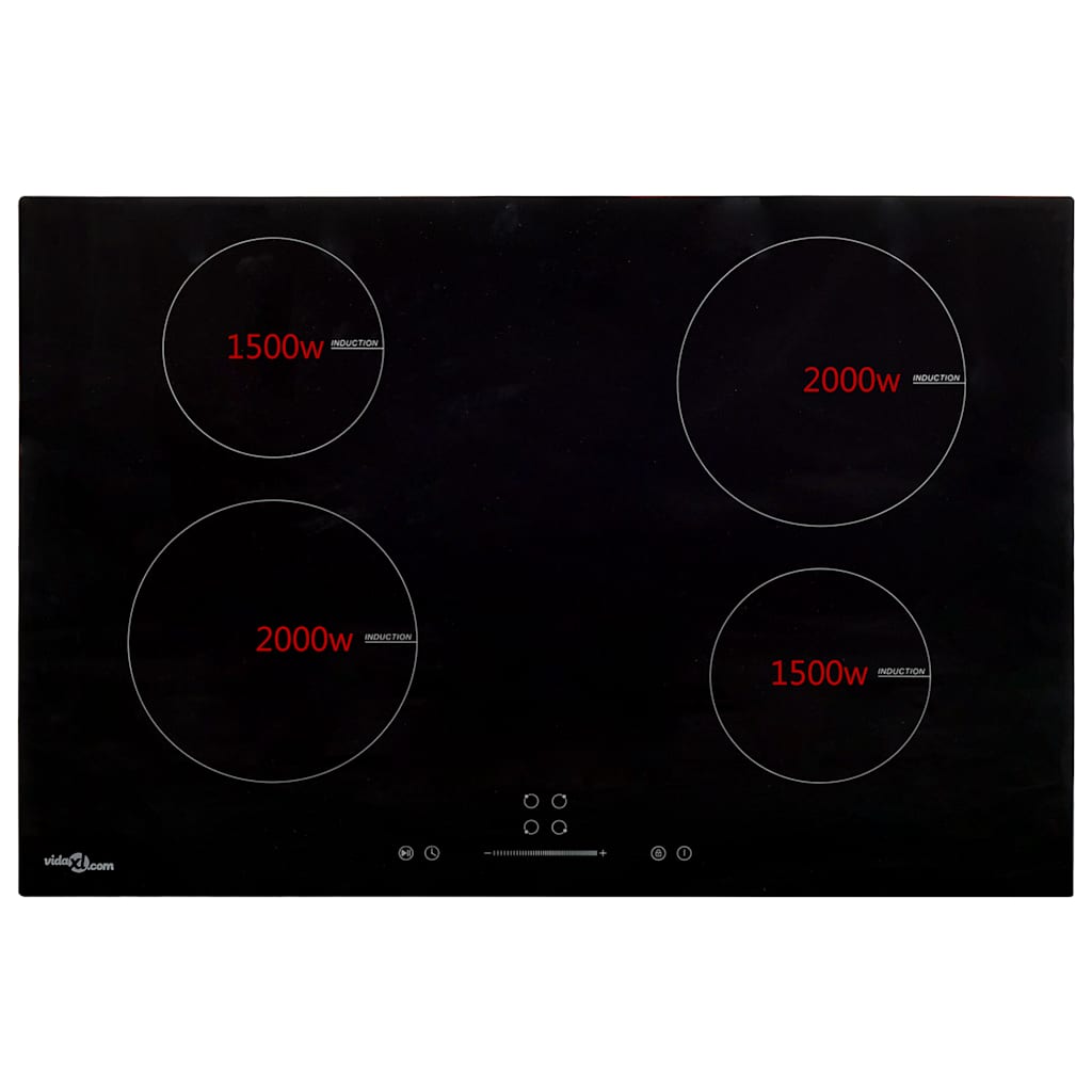 VIDAXL -Induktionskochfeld 4 Zonen Beruhrungssteuerung 7000 W 77 cm Glas