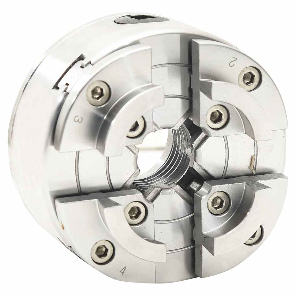 VidaXL Holzklauenfutter, 4 Backen, M33-Anschluss, 96 mm, Stahl, silberfarben