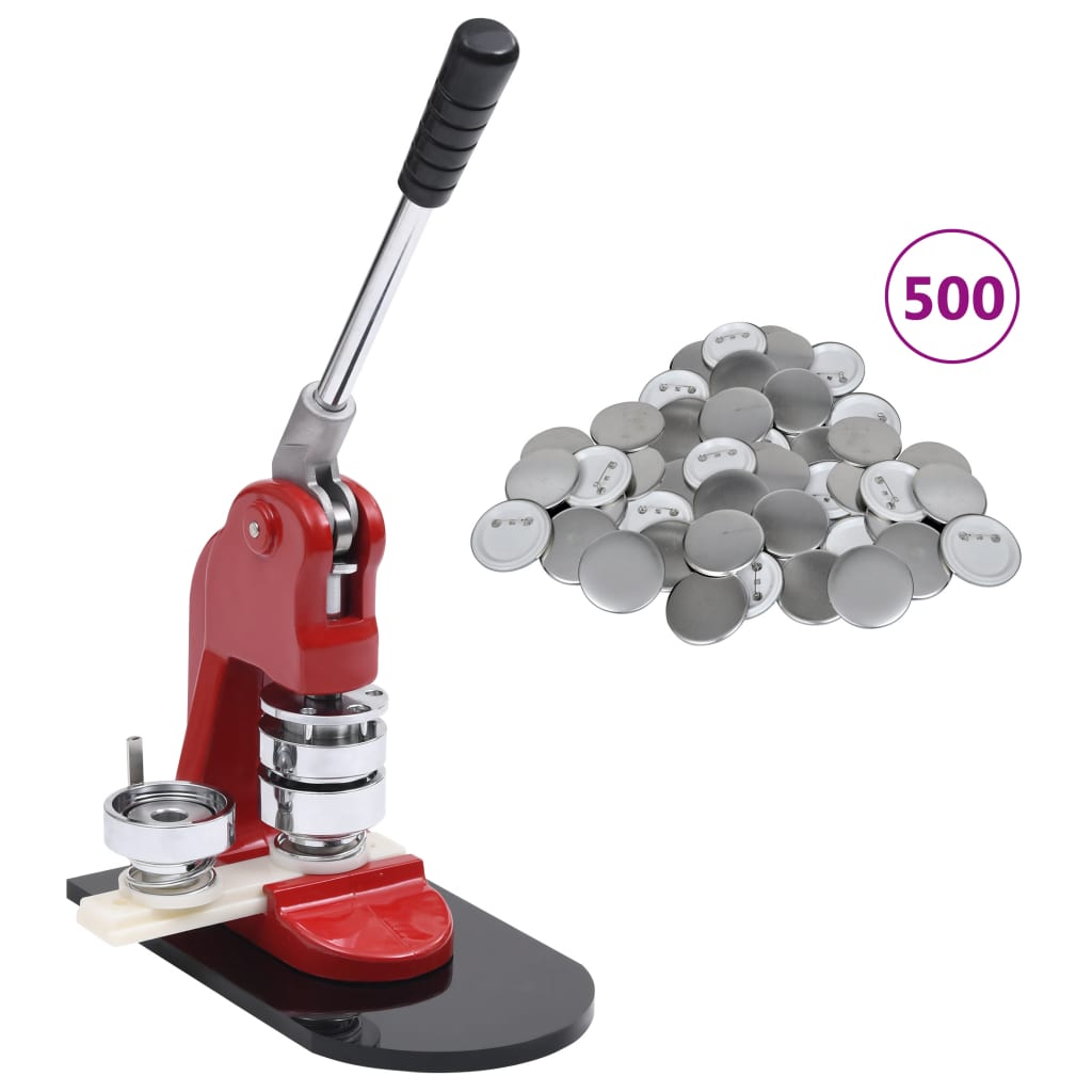 Vidaxl buttonmachine met 500 st buttononderdelen 58 mm
