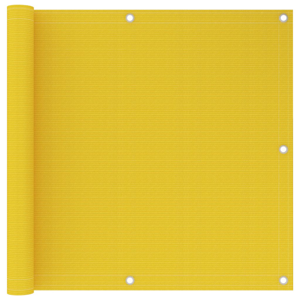 Vidaxl balkonscherm 90x600 cm hdpe geel
