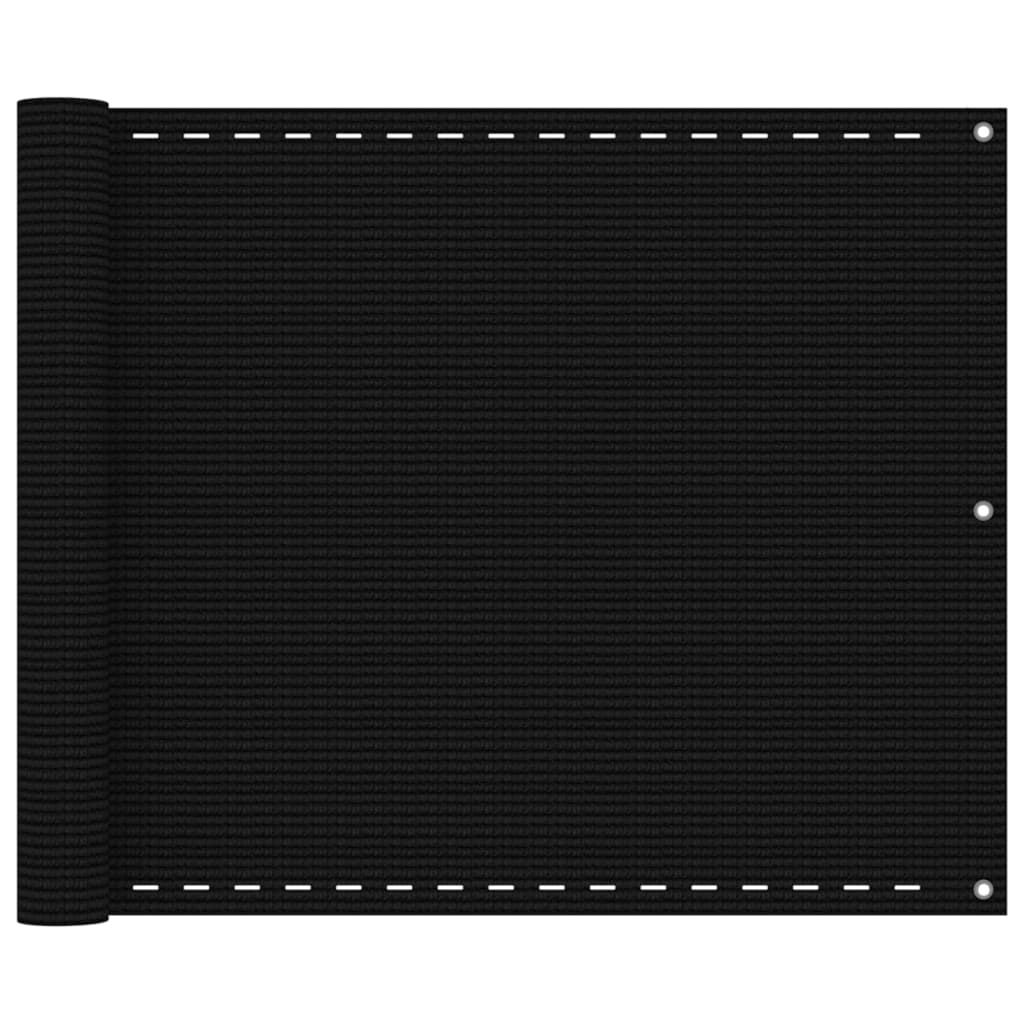 VidaXL Balkon-Sichtschutz 75x400 cm HDPE Schwarz