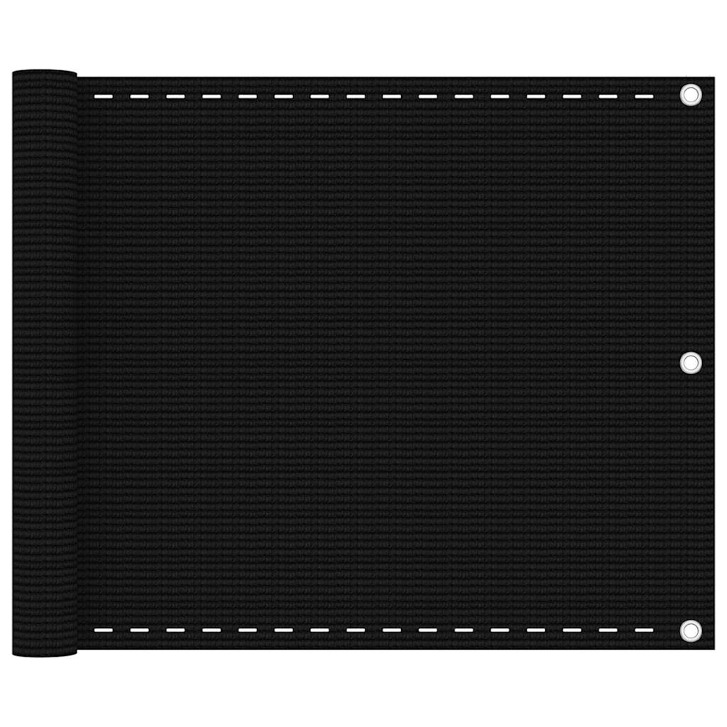 VidaXL Balkon-Sichtschutz 75x500 cm HDPE Schwarz