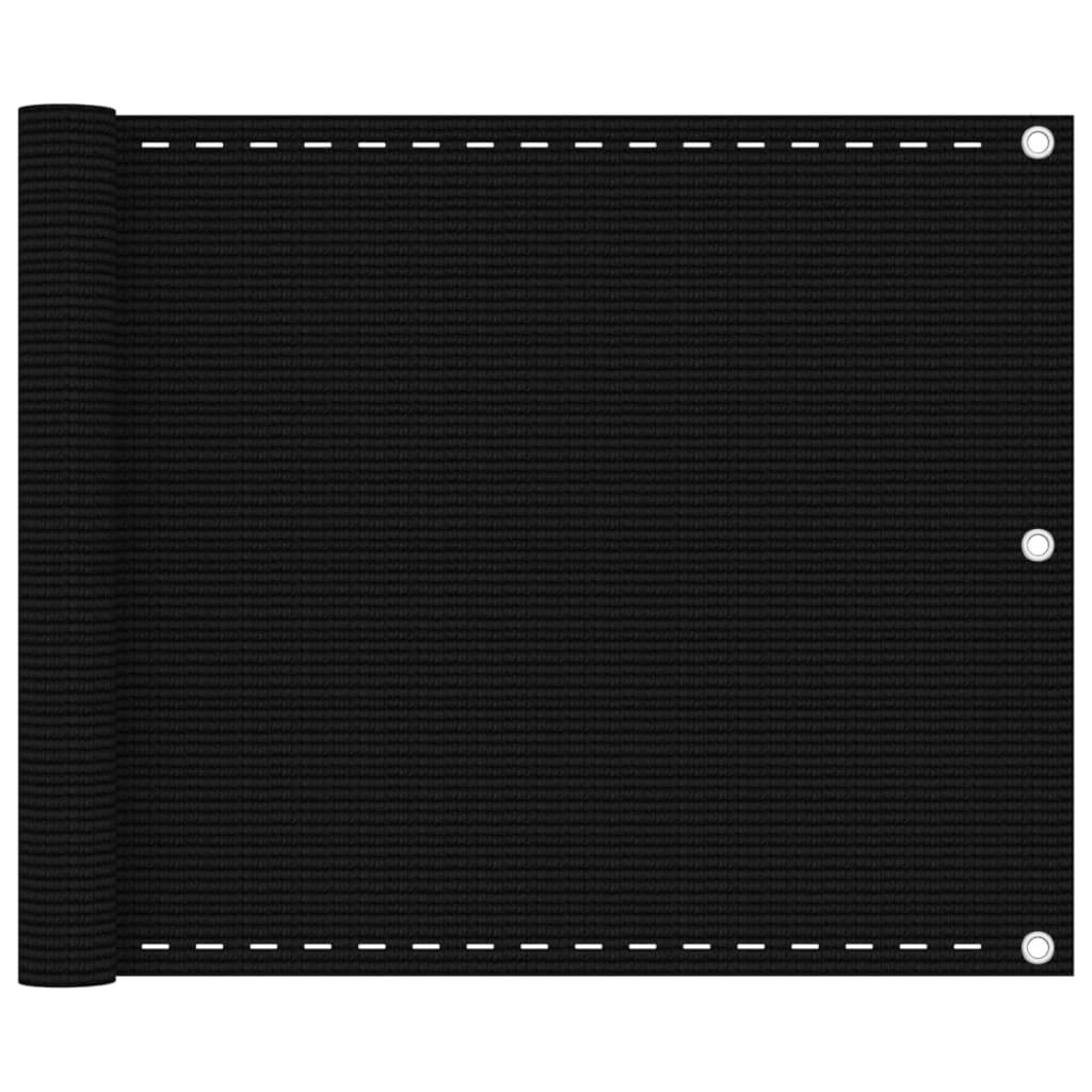 VidaXL Balkon-Sichtschutz 75x600 cm HDPE Schwarz