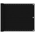 VidaXL Balkon-Sichtschutz 75x600 cm HDPE Schwarz