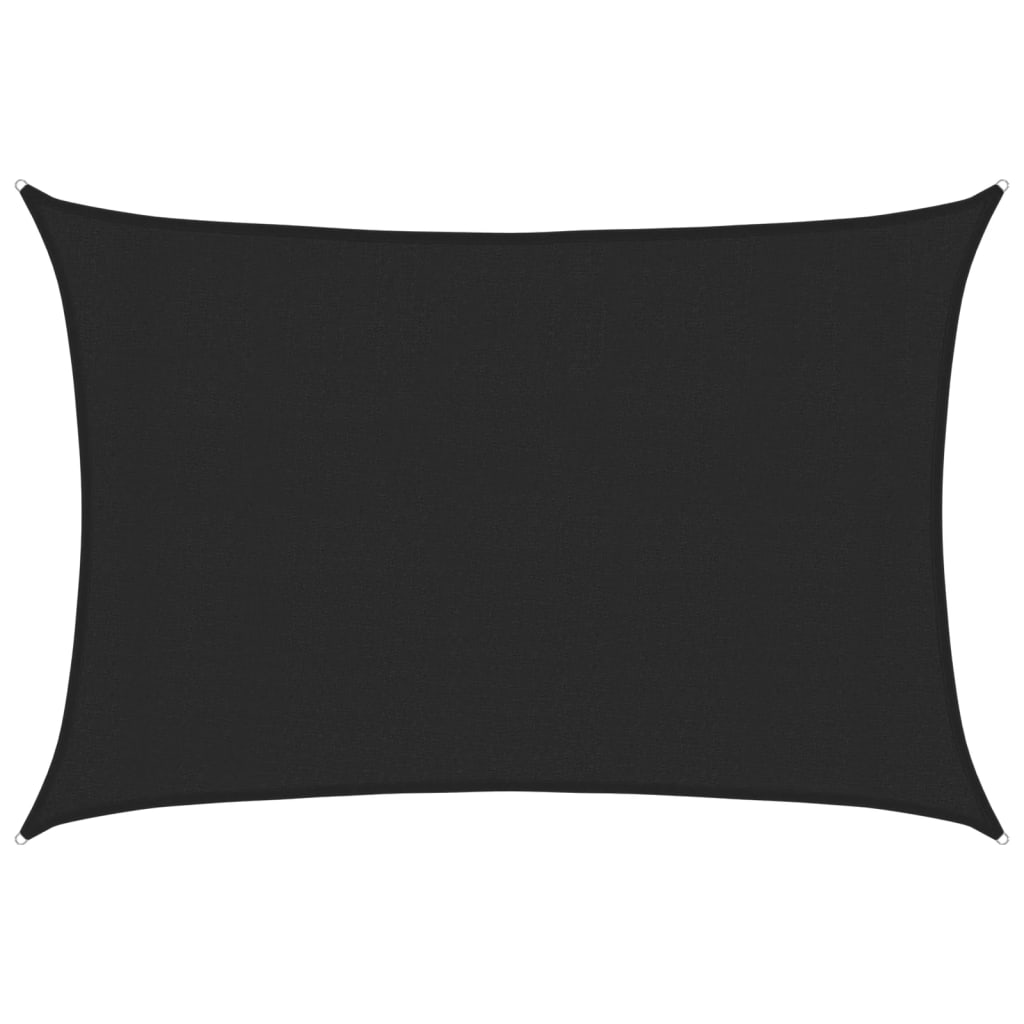 VidaXL Sonnensegel 160 g/m² 3x4,5 m HDPE Schwarz